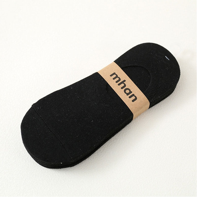 5Pair / Lot Fashion Boat Socks Summer Autumn In-slip Silicone Invisible Cotton Socks