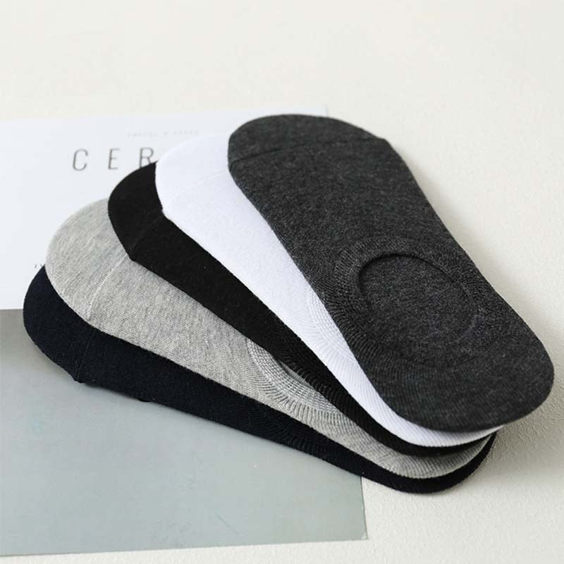 5Pair / Lot Fashion Boat Socks Summer Autumn In-slip Silicone Invisible Cotton Socks
