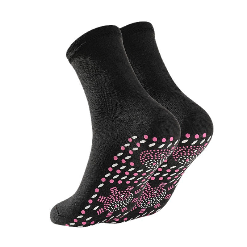 Chaussettes de modelage acupressurales auto-chauffantes à la tourmaline