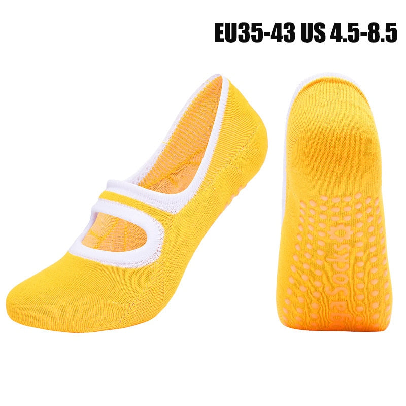 High Quality Pilates Socks Anti-Slip Breathable Backless Yoga Socks Ladies Ballet Dance Sports Socks for Fitness Gym