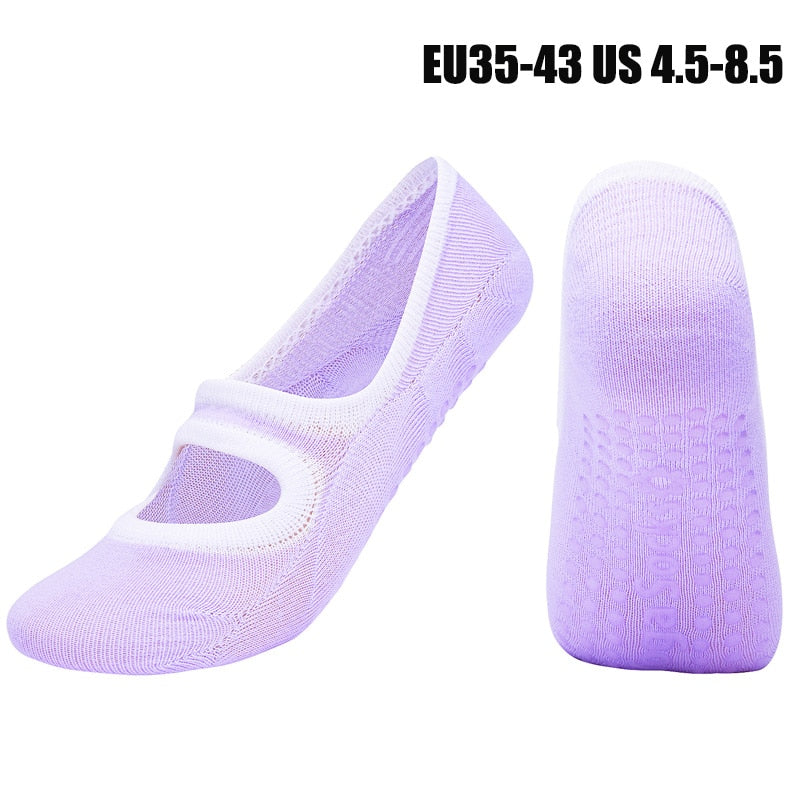 High Quality Pilates Socks Anti-Slip Breathable Backless Yoga Socks Ladies Ballet Dance Sports Socks for Fitness Gym
