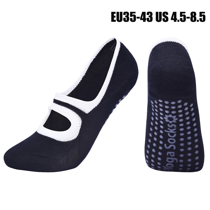 High Quality Pilates Socks Anti-Slip Breathable Backless Yoga Socks Ladies Ballet Dance Sports Socks for Fitness Gym
