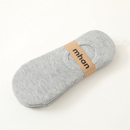 5Pair / Lot Fashion Boat Socks Summer Autumn In-slip Silicone Invisible Cotton Socks