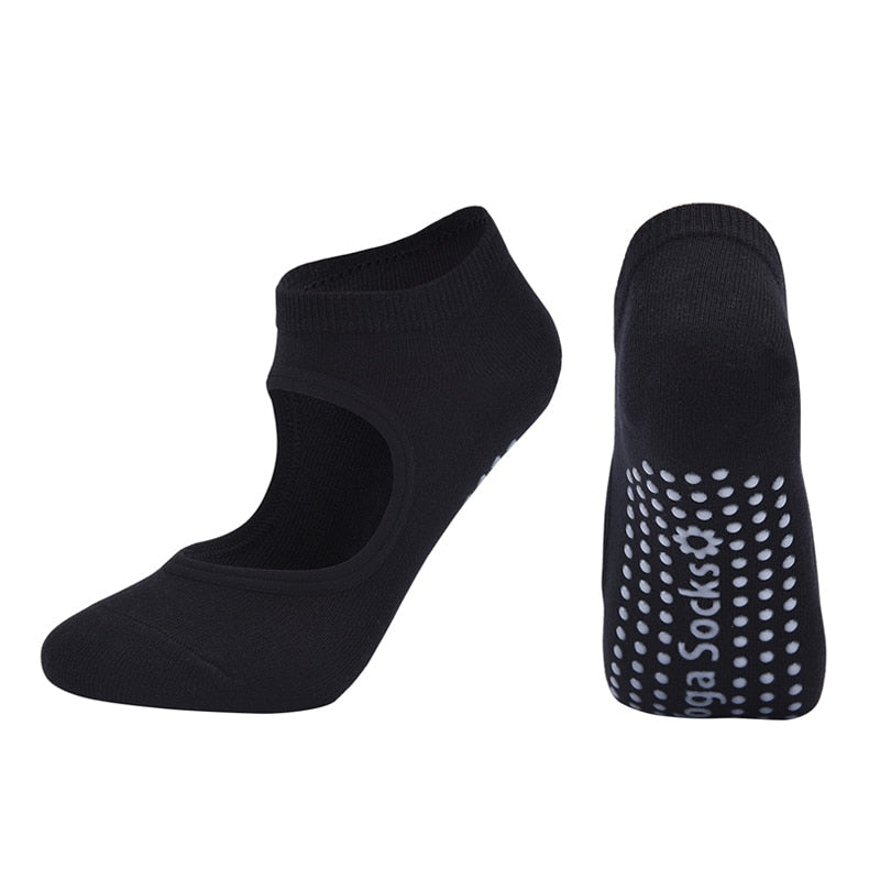 High Quality Pilates Socks Anti-Slip Breathable Backless Yoga Socks Ladies Ballet Dance Sports Socks for Fitness Gym