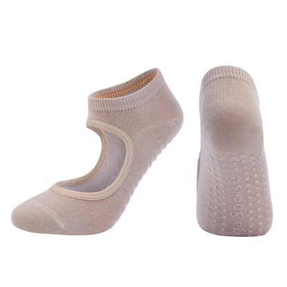 High Quality Pilates Socks Anti-Slip Breathable Backless Yoga Socks Ladies Ballet Dance Sports Socks for Fitness Gym