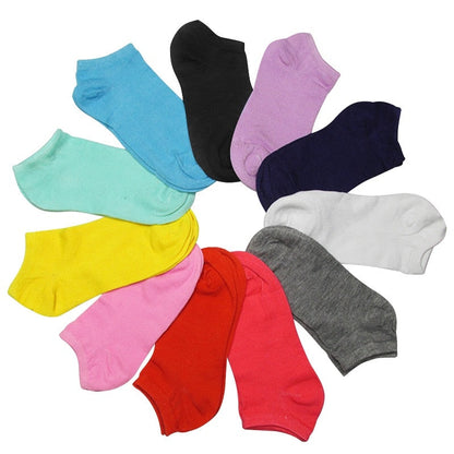 7 Paires de chaussettes en coton pour femmes, respirantes, de couleur solide, confortables, blanches, noires, grises, souples, simples, à la mode, pour la cheville