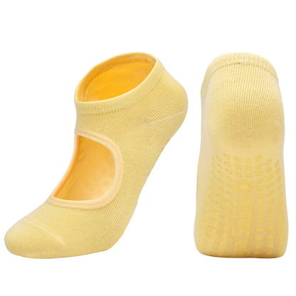 High Quality Pilates Socks Anti-Slip Breathable Backless Yoga Socks Ladies Ballet Dance Sports Socks for Fitness Gym