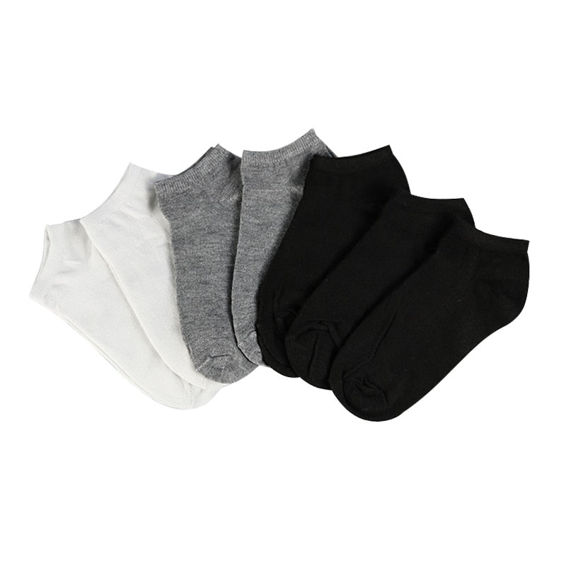 7 Paires de chaussettes en coton pour femmes, respirantes, de couleur solide, confortables, blanches, noires, grises, souples, simples, à la mode, pour la cheville