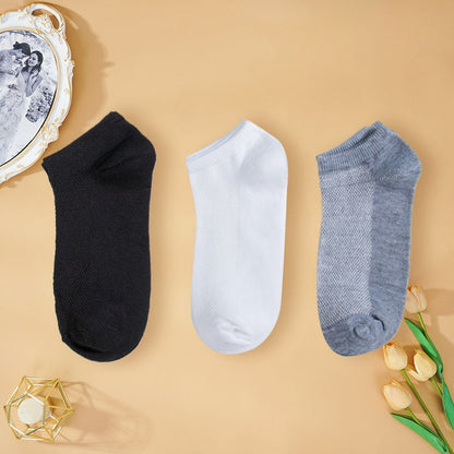 Lot de 8 paires de chaussettes courtes à mailles solides pour femmes Lot de chaussettes à cheville invisibles pour dames Printemps Été Respirant Mince Lot de chaussettes de bateau
